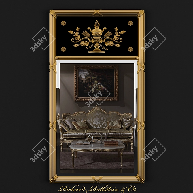 Empire Mirror: Classic Elegance 3D model image 1