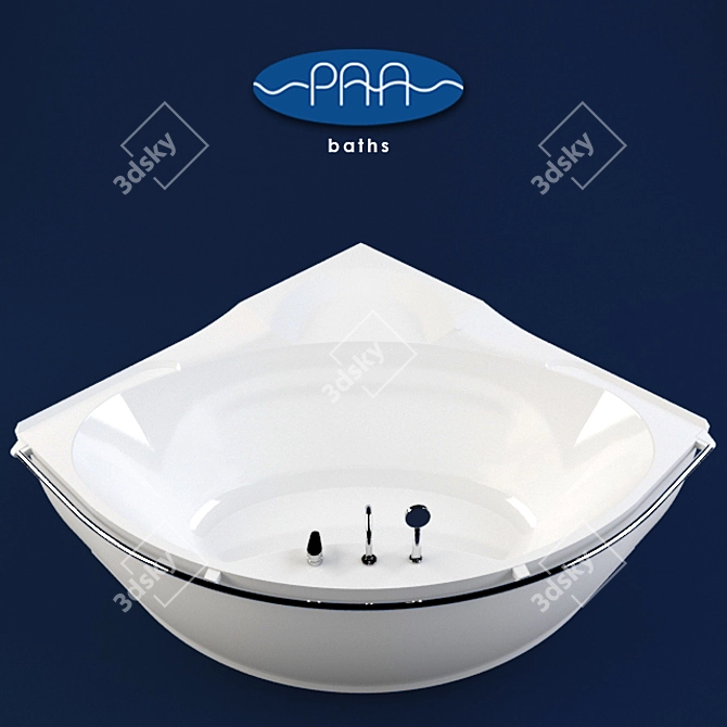 Pearlescent Acrylic Bath: 1450mm x 1450mm | 265L 3D model image 1