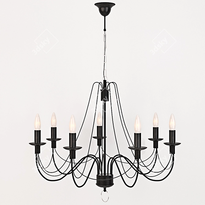 Elegant Loft Hanging Chandelier 3D model image 1