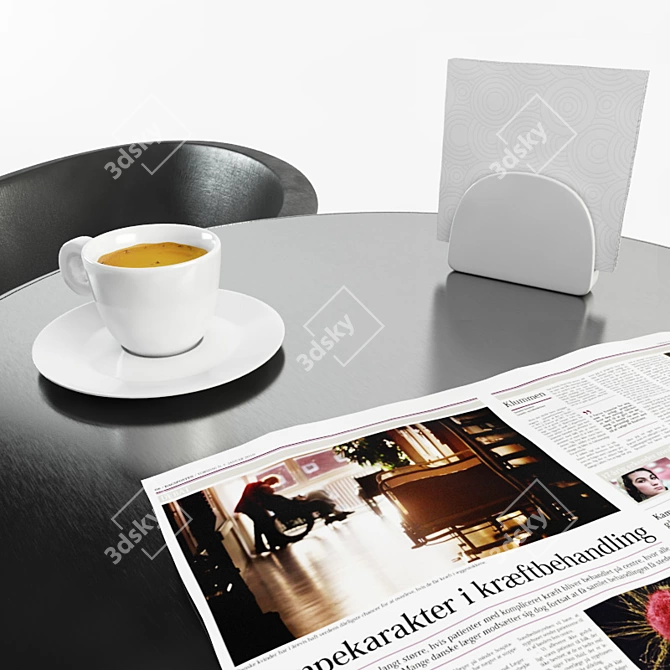 Bistro Outdoor Table Set 3D model image 2