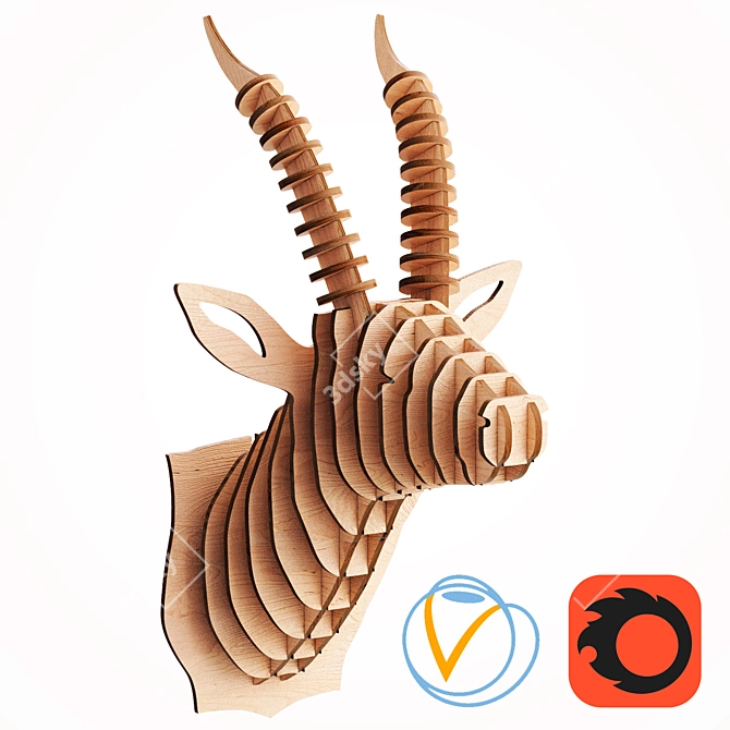 Ethereal Goat Head Decor 3D model image 1