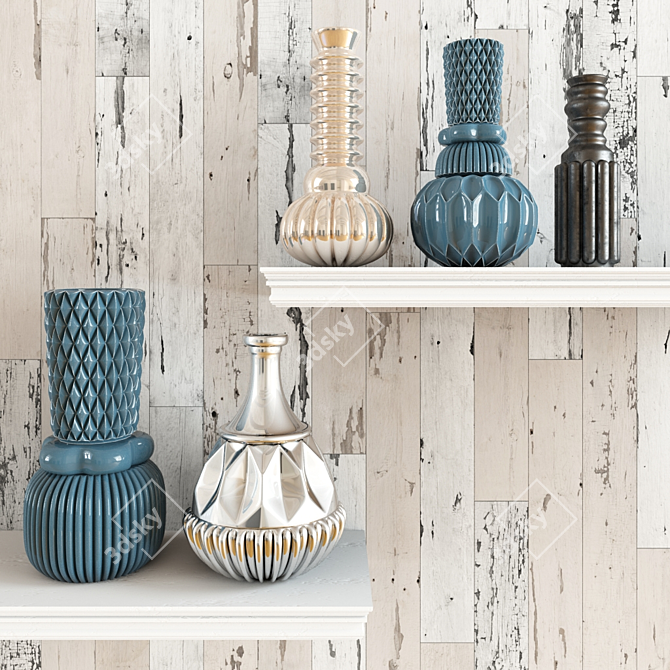 Decorative Vases Set 3D model image 2