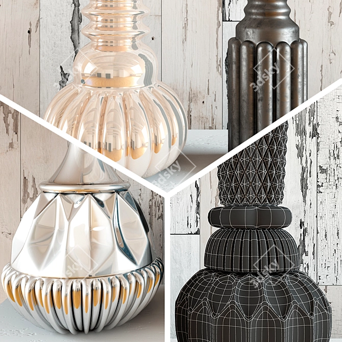 Decorative Vases Set 3D model image 3