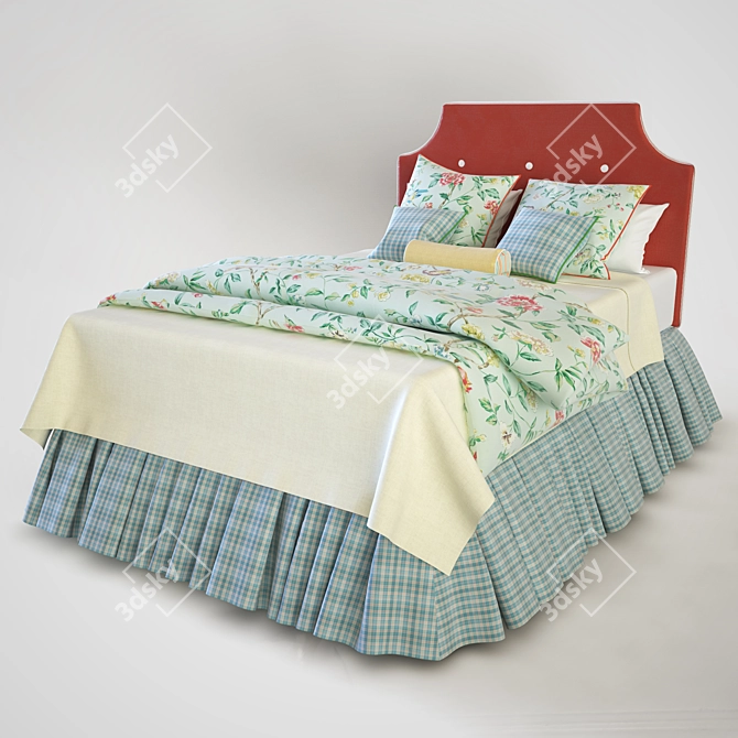 Honeysuckle Thibaut Bed: Elegant and Modern 3D model image 1