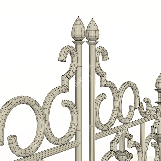 Elegant Stone Fence: 2.3m Height 3D model image 2