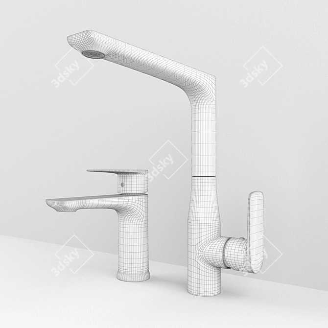 Atrio Mixer Collection - White/Chrome 3D model image 3