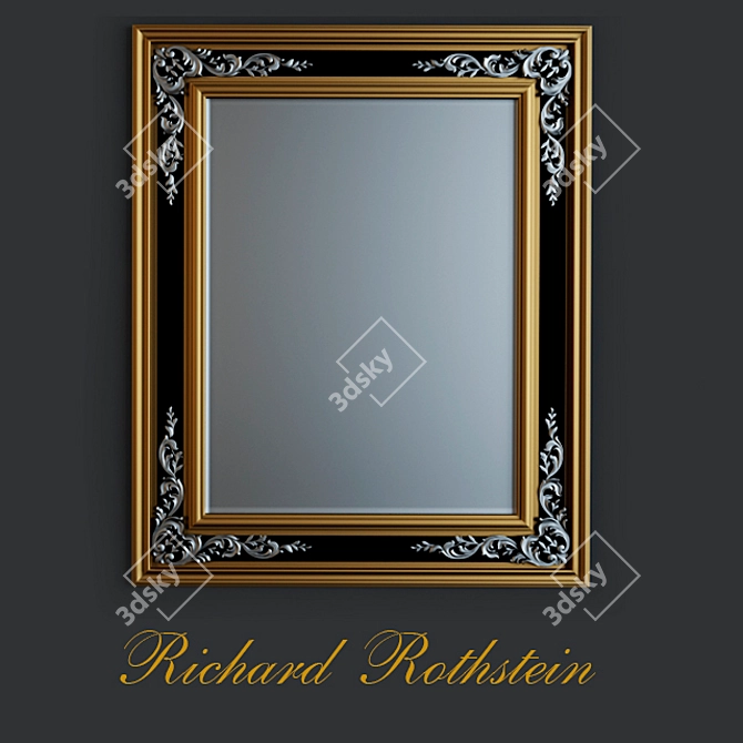 Vintage Reflection: Engraved Antiqued Mirror 3D model image 1