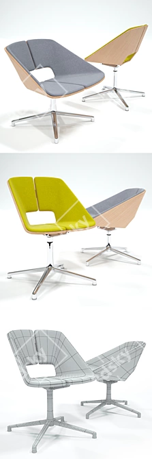 INFINITI Hug Swivel: Sleek Four-Chair Set 3D model image 3
