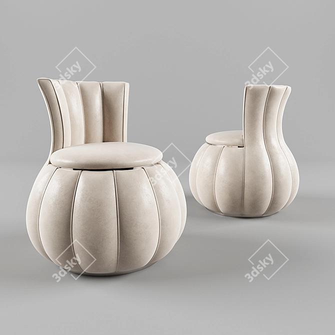 Title: Glamorous Art Deco Armchair - Montgomery 3D model image 2