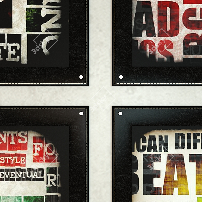 Rock & Roll Posters Set 3D model image 2