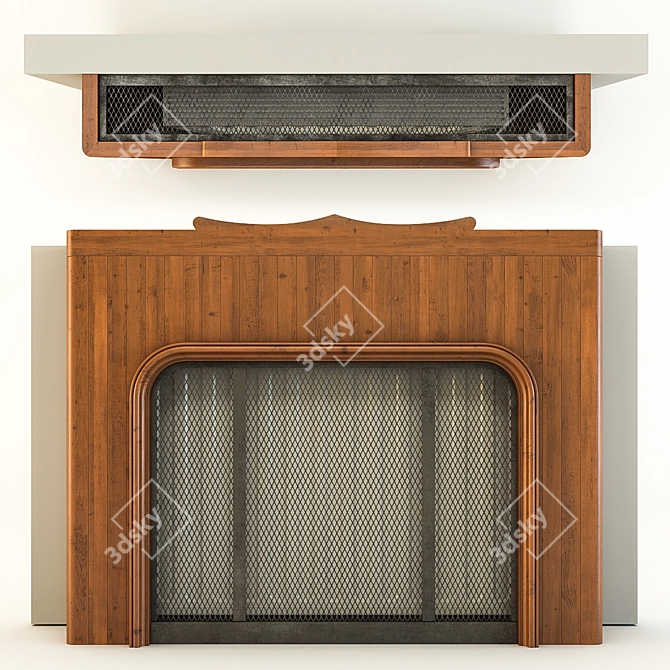 Geometric Radiator Grille with Mesh Texture 3D model image 2
