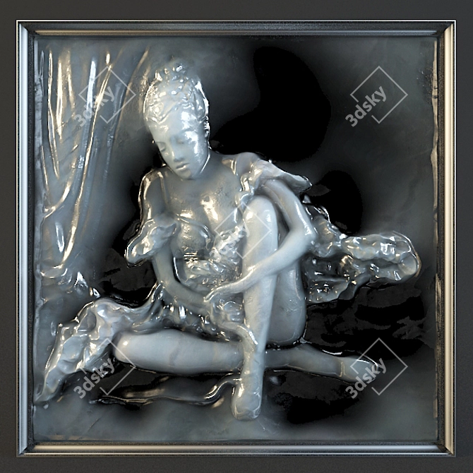 Relief Ballerina Wall Art 3D model image 2