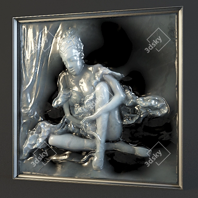 Relief Ballerina Wall Art 3D model image 3