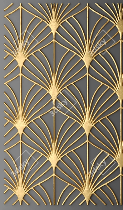 Luxury Golden Wall Panel 3D model image 2