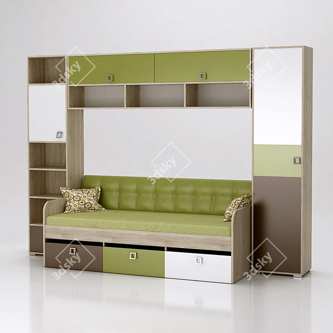 Tetris Kids Furniture Set 3D model image 1