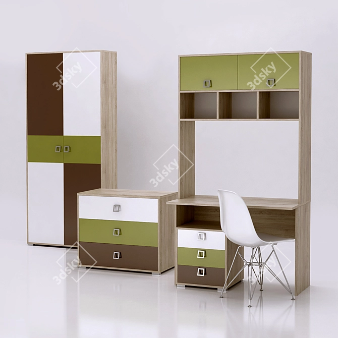 Tetris Kids Furniture Set 3D model image 2