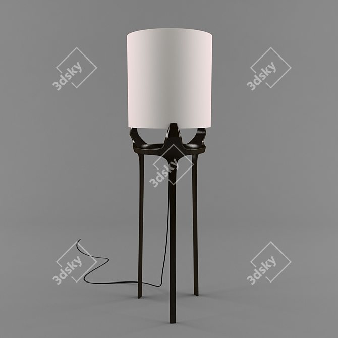 Castle Flint Lamp: Elegant Bronze Floor Lighting 3D model image 1