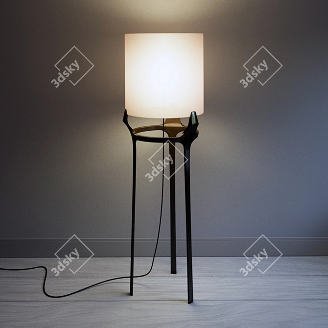 Castle Flint Lamp: Elegant Bronze Floor Lighting 3D model image 2