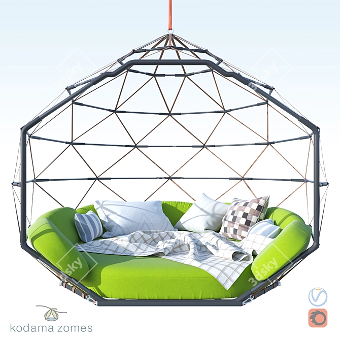 Zen Oasis Hanging Swing Chair 3D model image 1