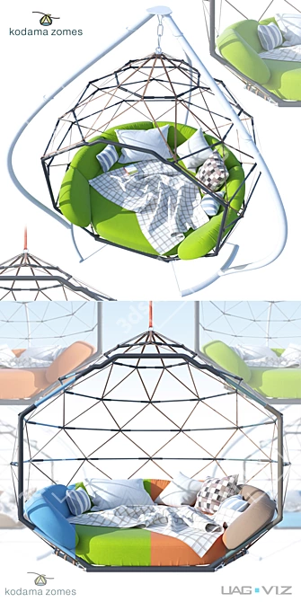 Zen Oasis Hanging Swing Chair 3D model image 2