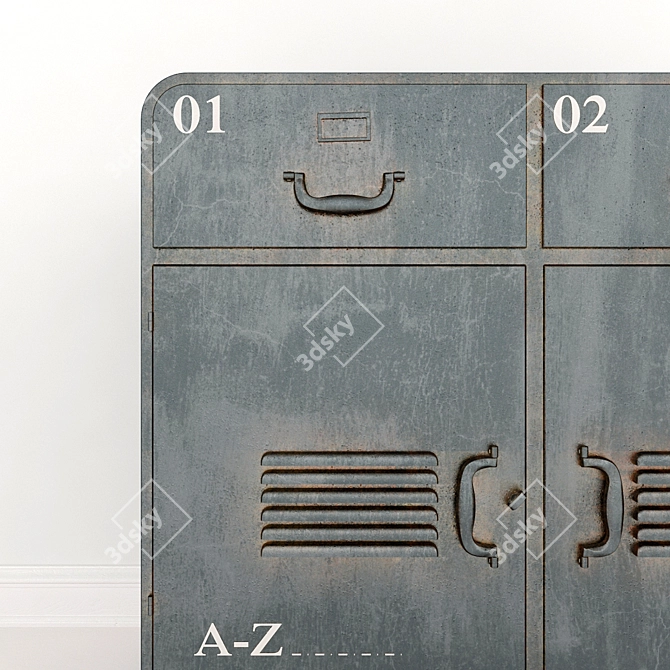 Steel Storage Cabinet 3D model image 2