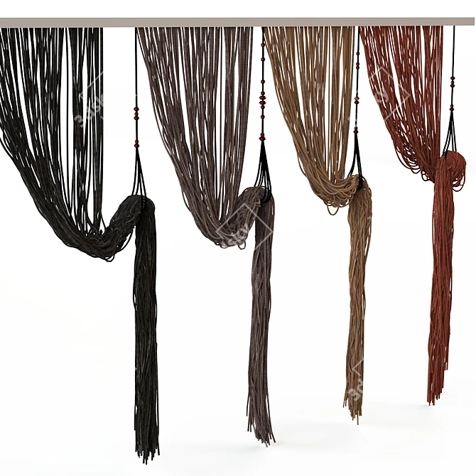Rope Curtain (Muslin) Accent 3D model image 1