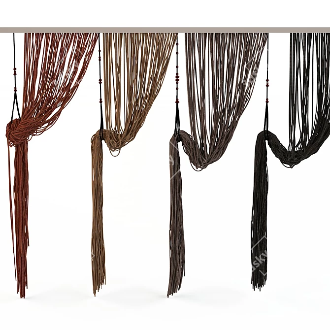 Rope Curtain (Muslin) Accent 3D model image 2