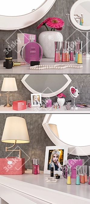 Elegant Vanity Decor for Dressing Table 3D model image 2