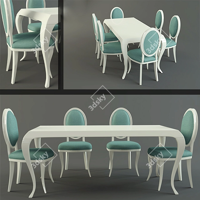 Sleek Unwrapped Fabric Dining Table 3D model image 1
