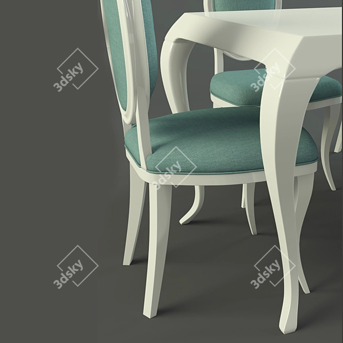 Sleek Unwrapped Fabric Dining Table 3D model image 2