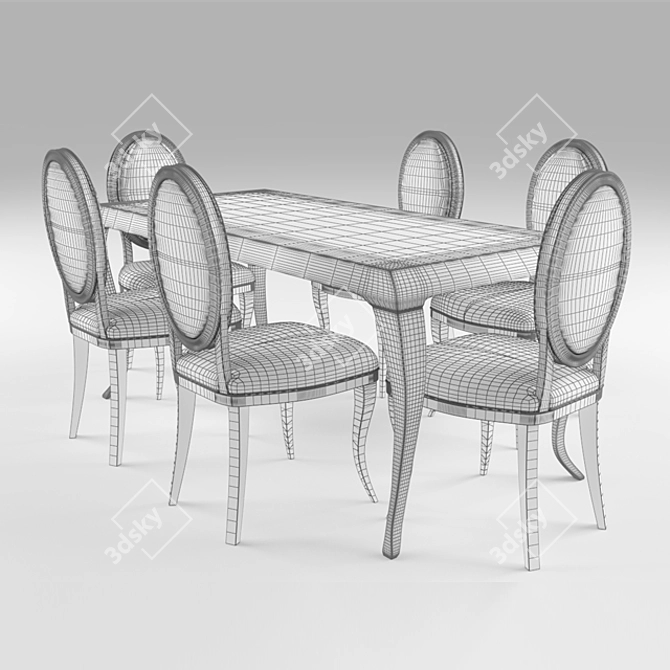 Sleek Unwrapped Fabric Dining Table 3D model image 3