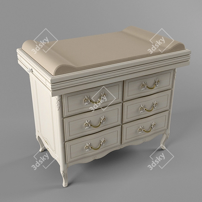 Savio Firmino Antique White Changing Table 3D model image 2