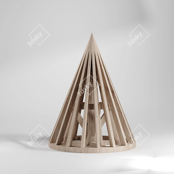 Wood Cone Maquette: Unique Decor Element 3D model image 1