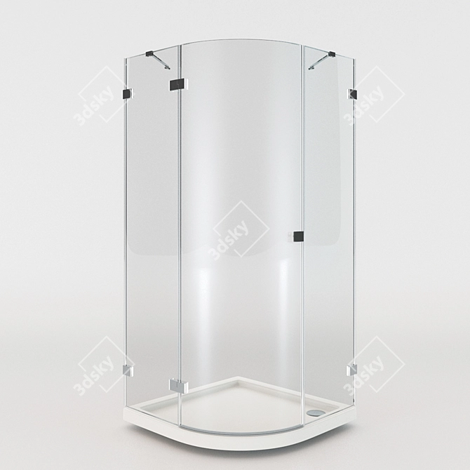 Luxury Curved Shower Cabins 3D model image 2