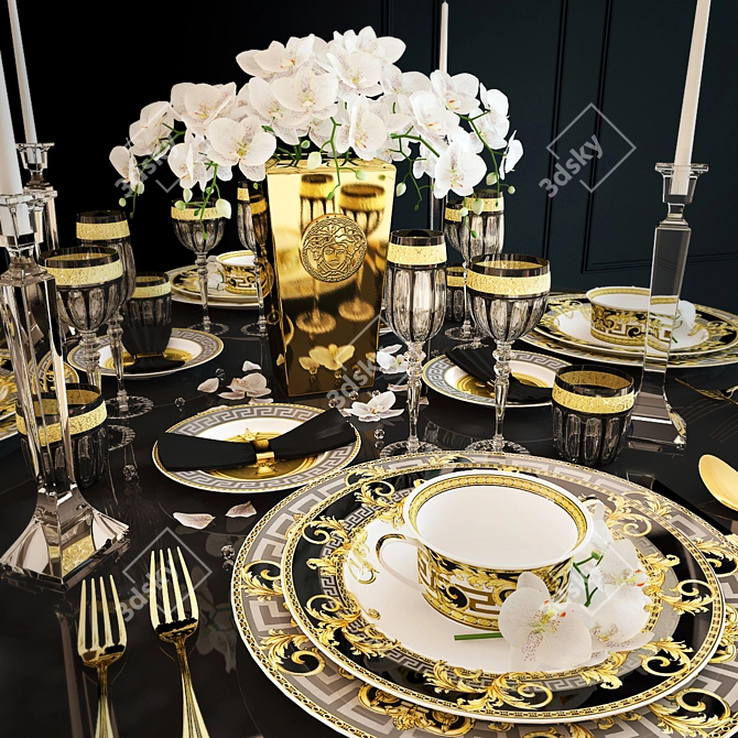 Elegant Versace Prestige Gala Serving Set 3D model image 1