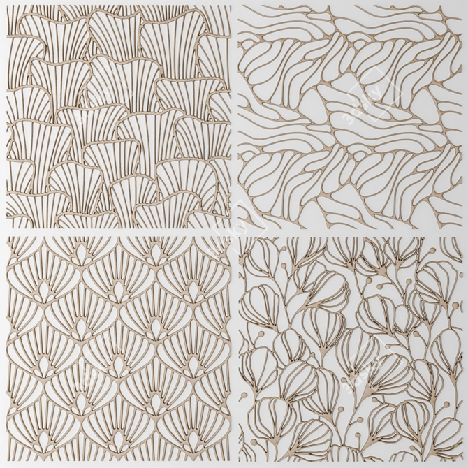Panel & Grille Set 3D model image 1