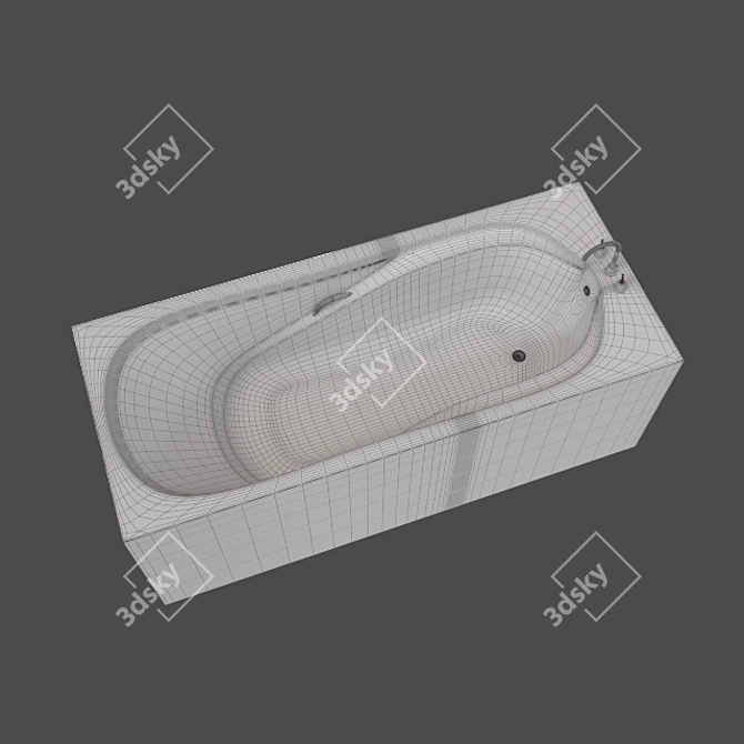 Arvika Rectangular Bath - 170x75 cm 3D model image 3