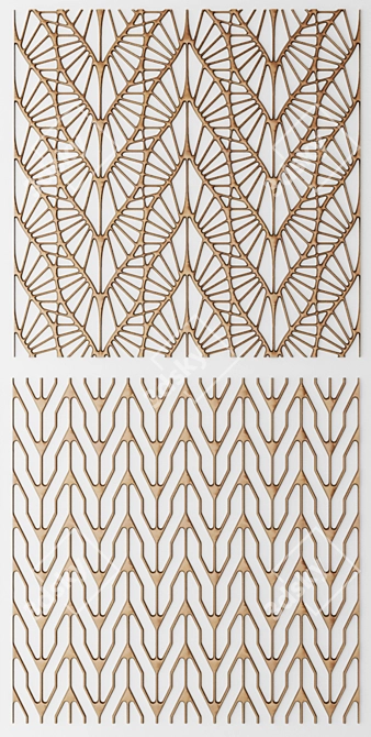 Grille Panel Set 3D model image 2