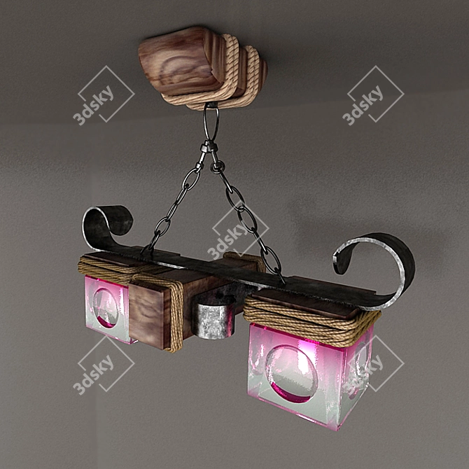Lily Bliss Wood and Metal Lamps 3D model image 3