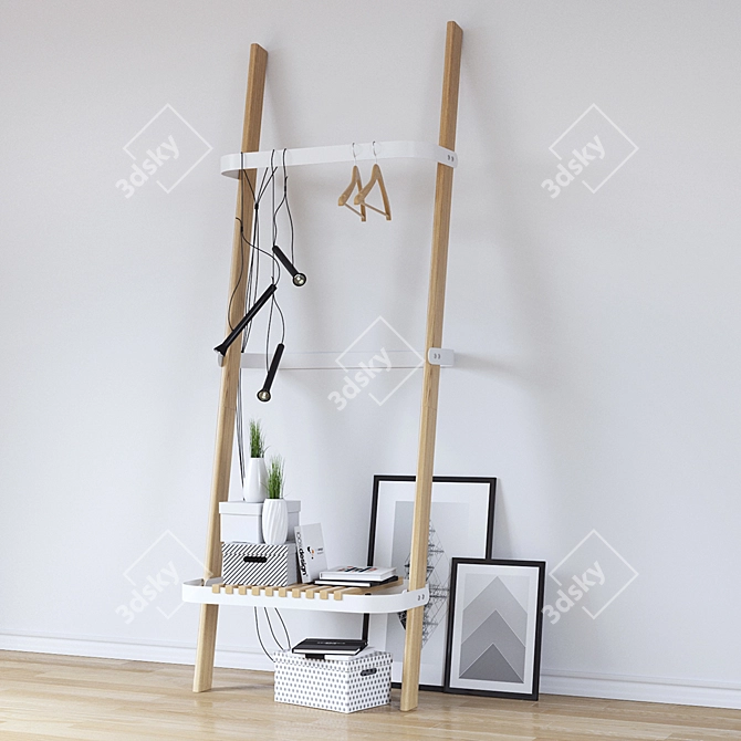 Pual Designer Hanger - Stylish Storage 3D model image 3