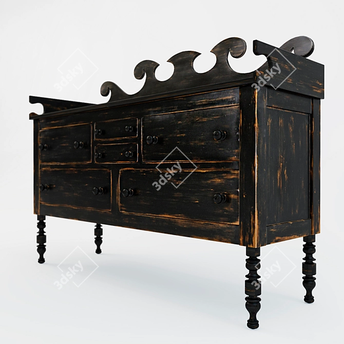 Vintage Greene Chest: Contemporary Design 3D model image 2