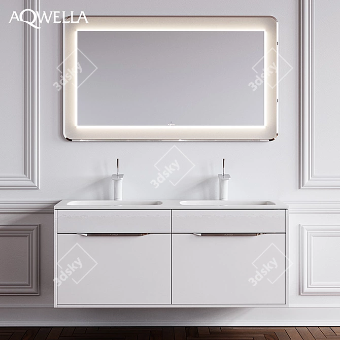 Aqwella Malaga Bathroom Furniture 3D model image 1