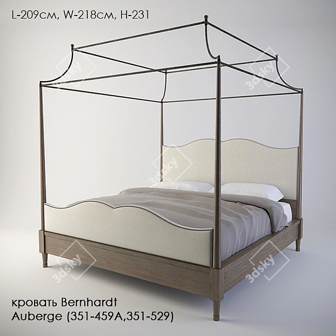 Luxury Bernhardt Auberge Bed - Elegant and Stylish 3D model image 1