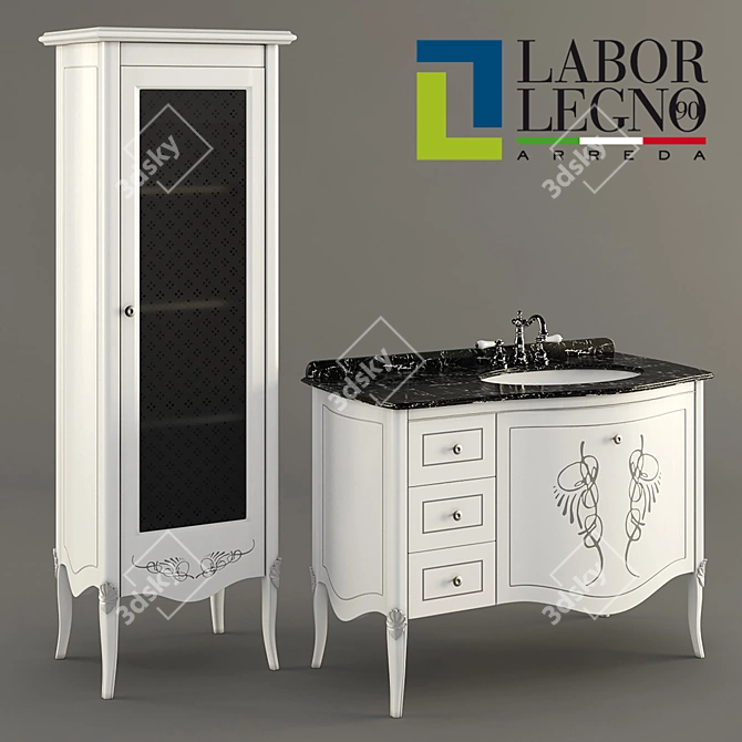 Elegant Hermitage Bathroom Furniture 3D model image 1