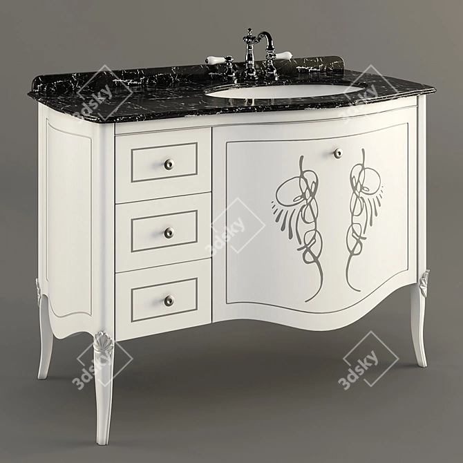 Elegant Hermitage Bathroom Furniture 3D model image 2