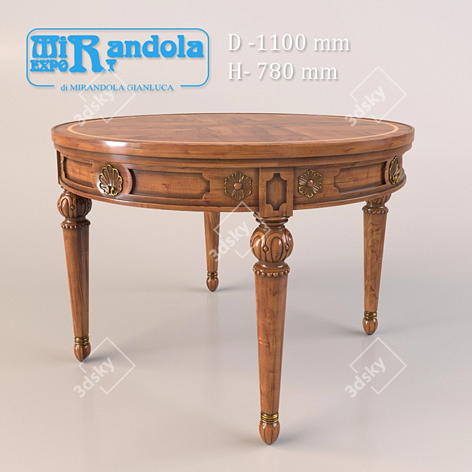 Elegant Mirandola Poker Table 3D model image 1