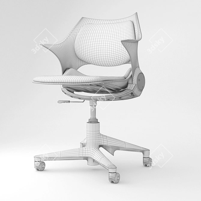 Sleek Steelcase Rocky Chair 3D model image 3