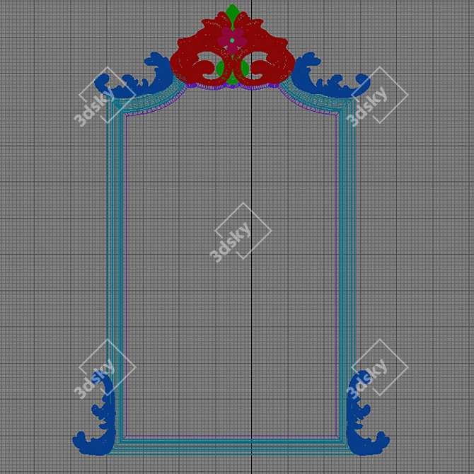 Rosy Reflection: Child's Faceted Mirror 3D model image 3