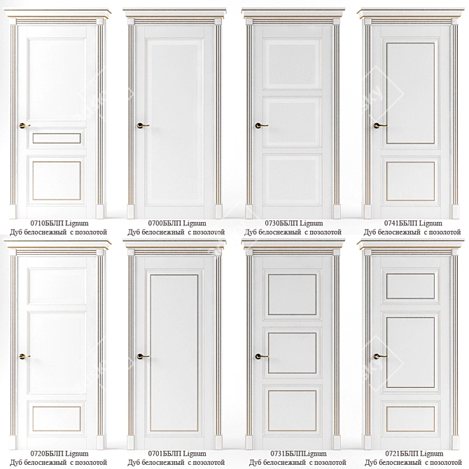 Lignum: Elegant White Wood Door 3D model image 2