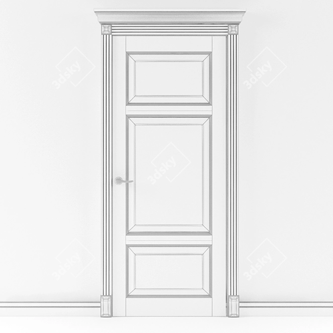 Lignum: Elegant White Wood Door 3D model image 3